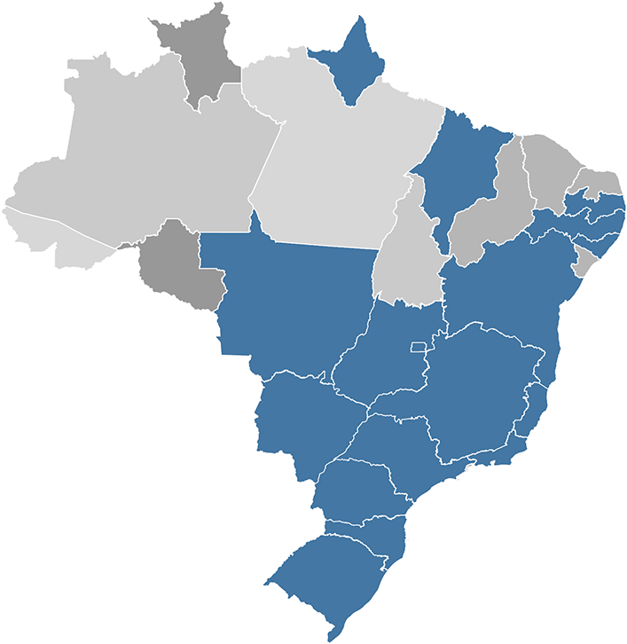 Estados atendidos pela Intechno